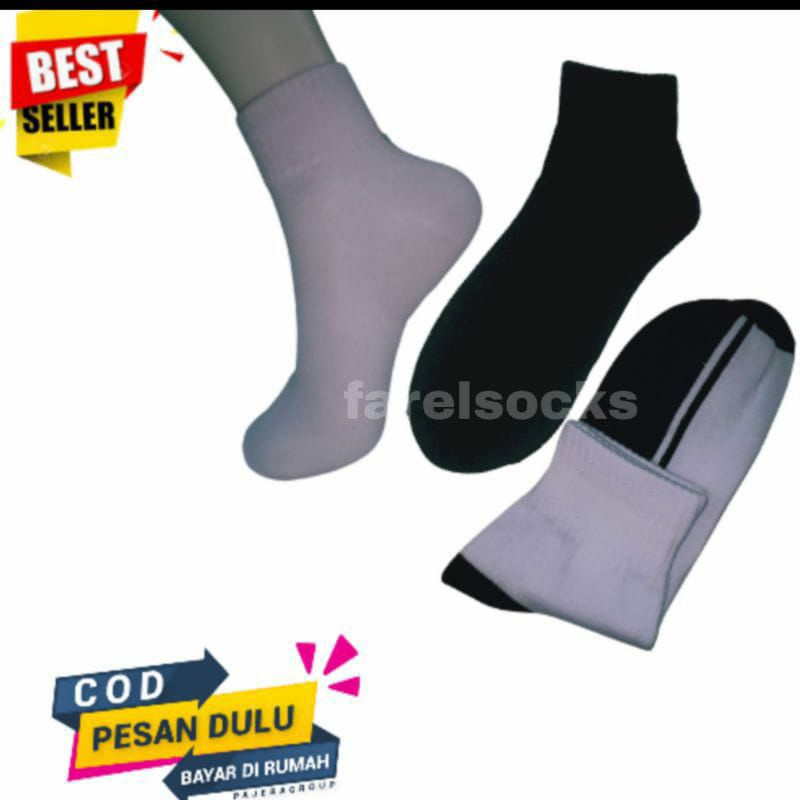 ( paket 3 pasang) KAOS KAKI SPORT POLOS PENDEK KAOS KAKI OLAHRAGA no kemas