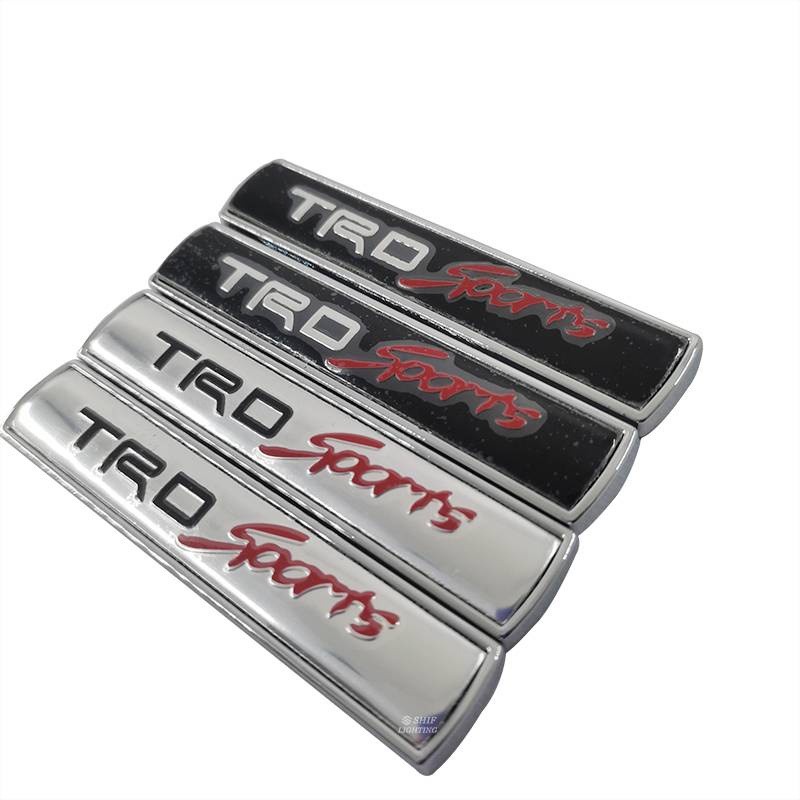 2 X Metal TRD SPORTS Logo Car Side Fender Decorative Emblem Sticker Decal Badge For TOYOTA