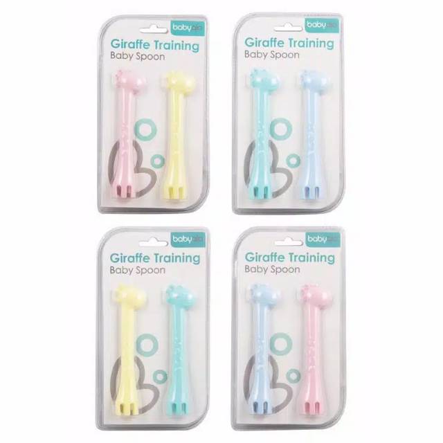 Babyqlo Giraffe Training Baby Spoon Sendok Garpu Bayi MPASI