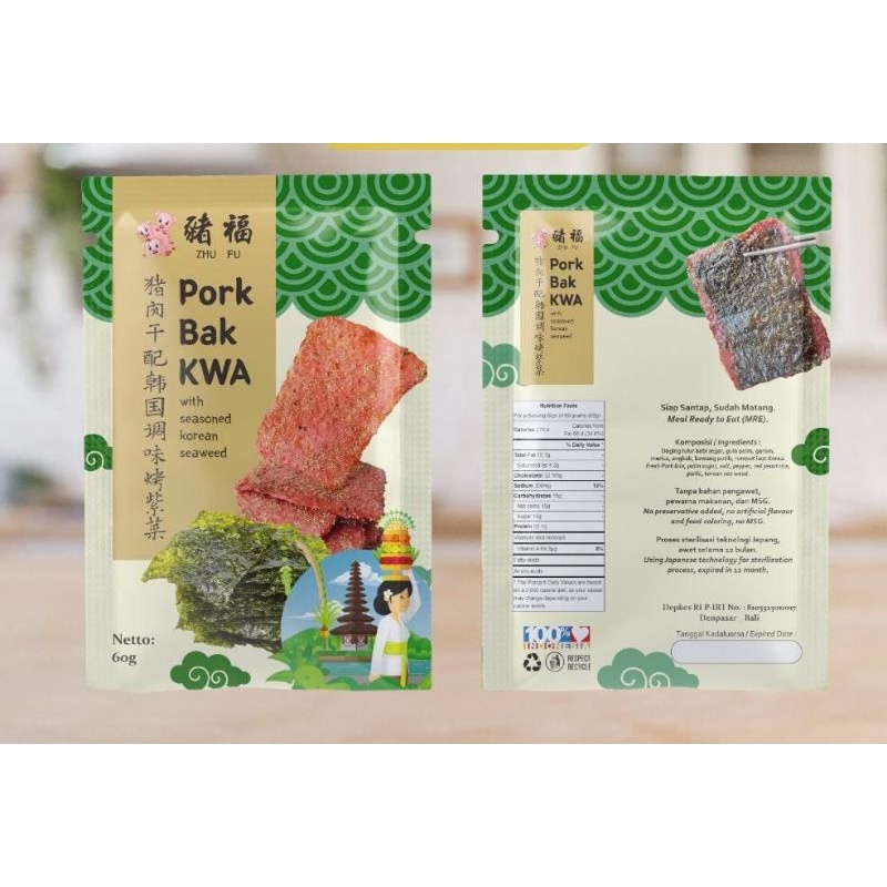 

Zhu Fu Pork Bak Kwa Nori rumput laut Korea siap makan