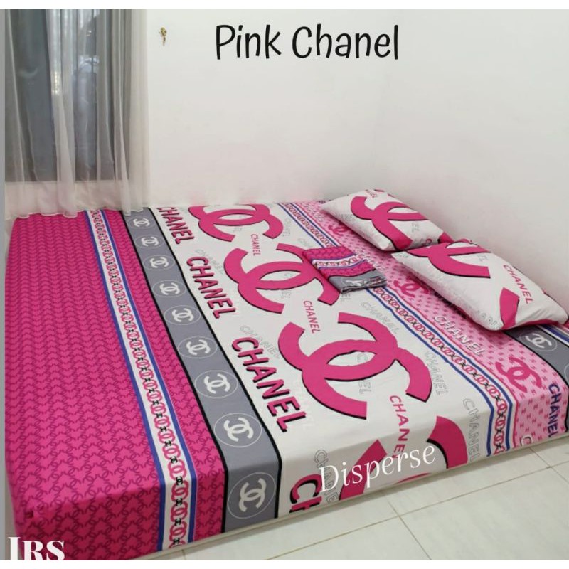 sprei homemade murah motif chanel pink ukuran 160x200