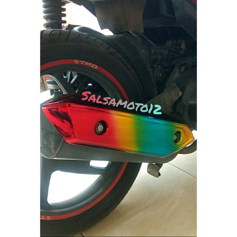 variasi Cover tutup knalpot beat pelangi