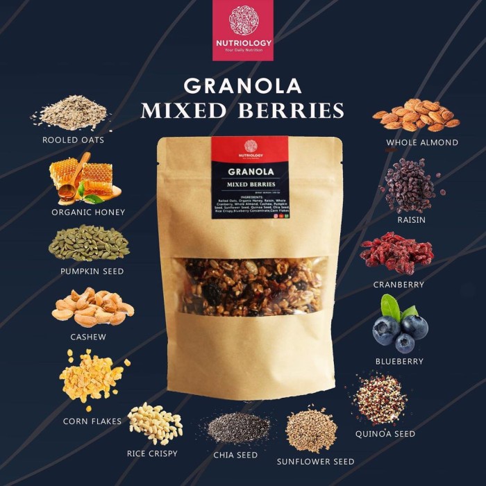 

Jual Granola Nutriology Mixed Berries 400 Gr