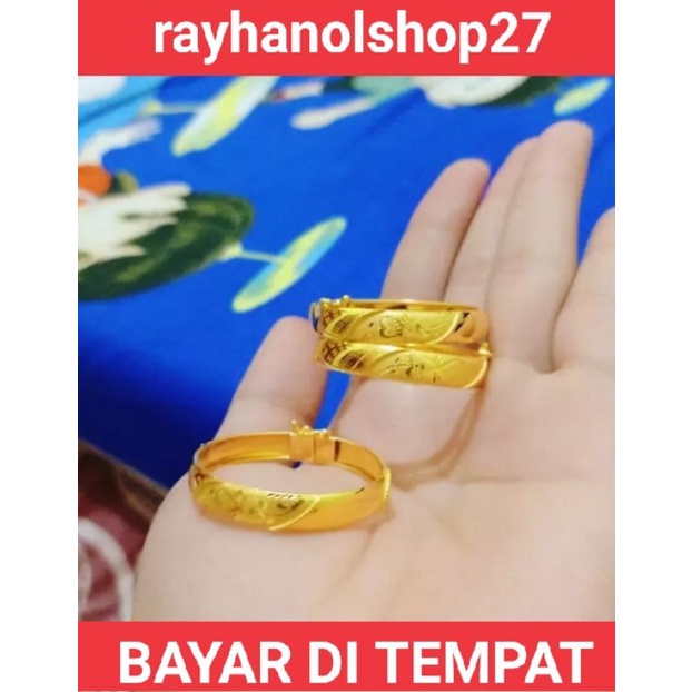 Promo,,,, Gelang Bangkok Anak 1pcs Ukir 925-926 lapis emas 24 K