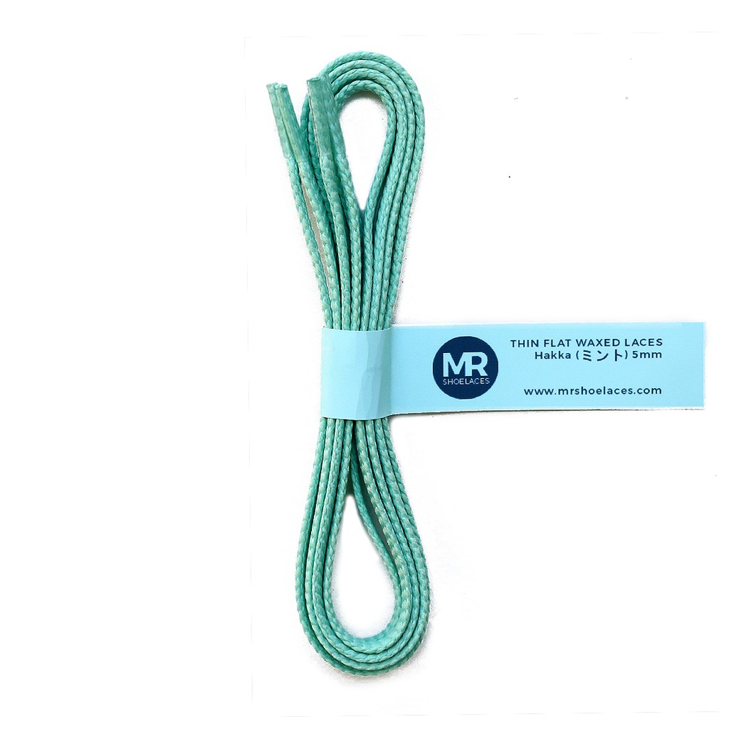 MR Shoelaces TH18 Hakka (Turquoise) Tali Sepatu Lilin Gepeng Thin 3-4mm (Waxed Laces) 50cm 80cm 120cm 150cm Tosca