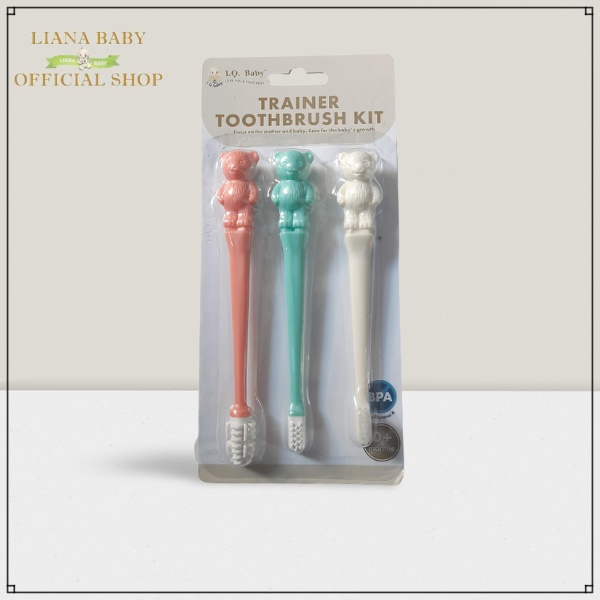 PERA137 IQ BABY TRAINER TOOTHBRUSH KIT 3IN1 SIKAT GIGI LIDAH DAN GUSI BAYI SIKAT TERAPI WICARA SPEECH DELAY