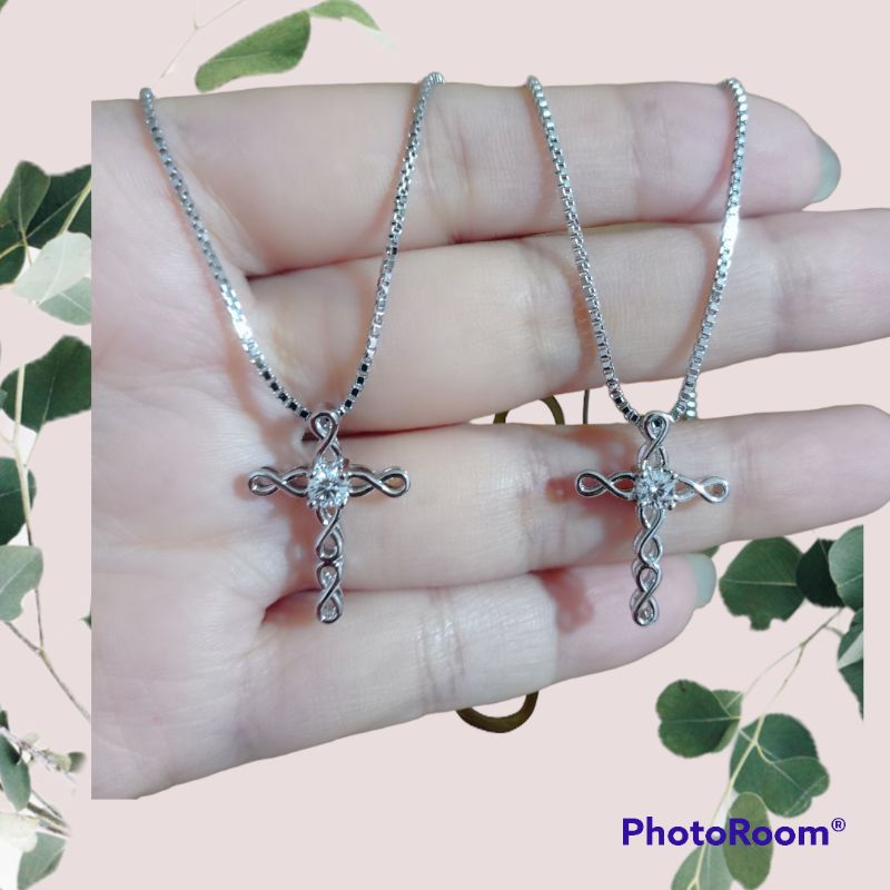 Kalung Salib titanium like / kalung salib anti karat / liontin salib lapis emas