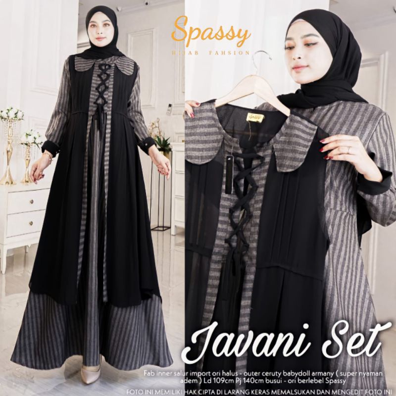 Javani Set MAXY TERBARU Gamis Panjang Wanita Cantik Syarii,Elegan New Arrival Ori by Spassy