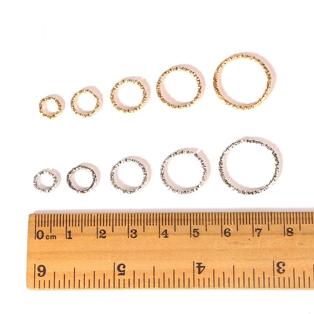 50 Pcs Cincin Konektor Jump Ring Bulat Warna Emas Perak Ukuran 8-20mm Untuk Membuat Perhiasan