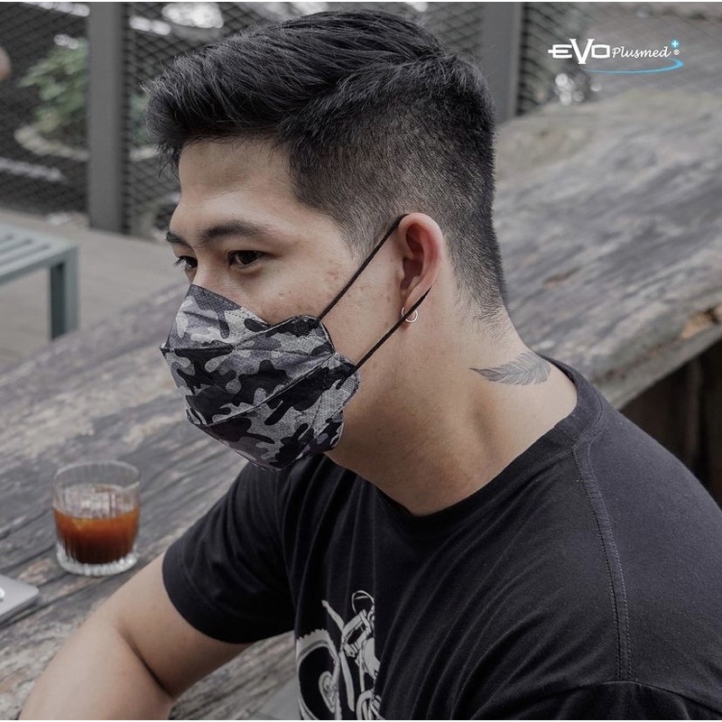 Masker EVO Plusmed 4D Earloop 4 Ply Medis Camo Army Series