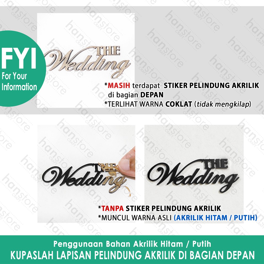 RS t.7cm Siluet Couple Muslim Akrilik Hitam / Dekorasi / Mahar / Seserahan / Scrapbook