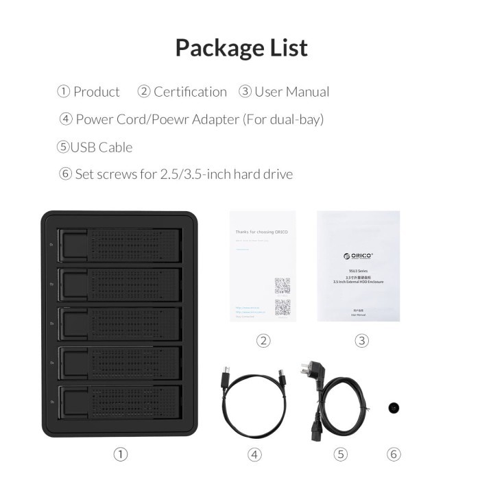 ORICO 3549RU3 External Hard Drive Enclosure with RAID - 4 Bay