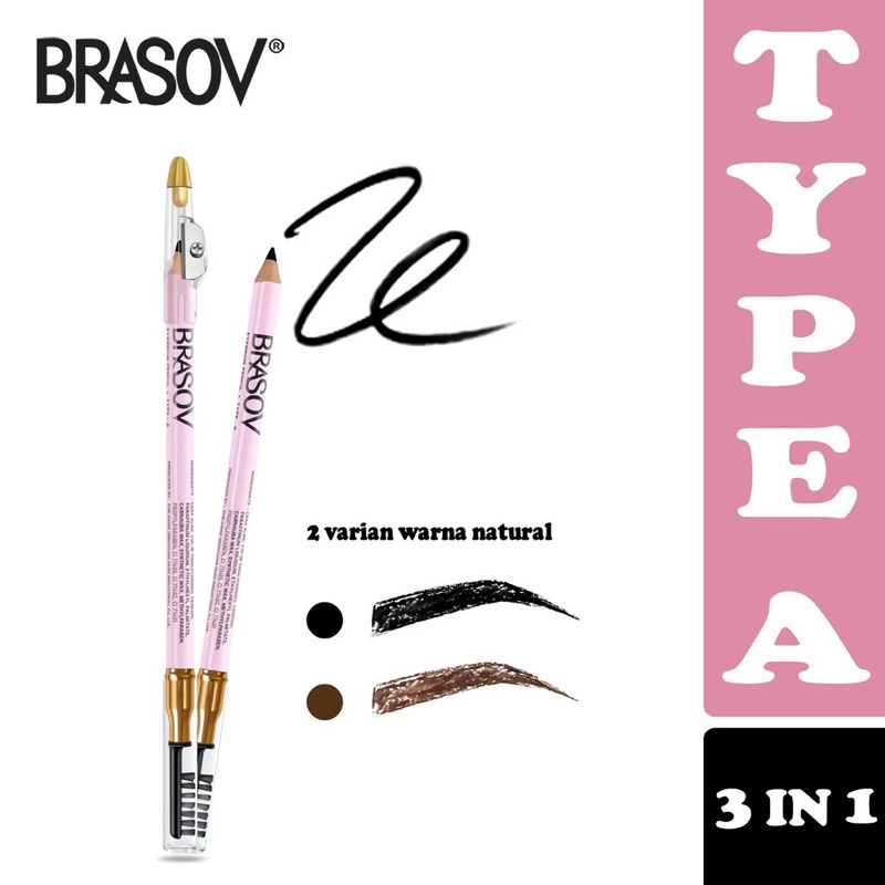 BRASOV PENSIL ALIS 3 IN 1 TYPE A WARNA BROWN DAN BLACK