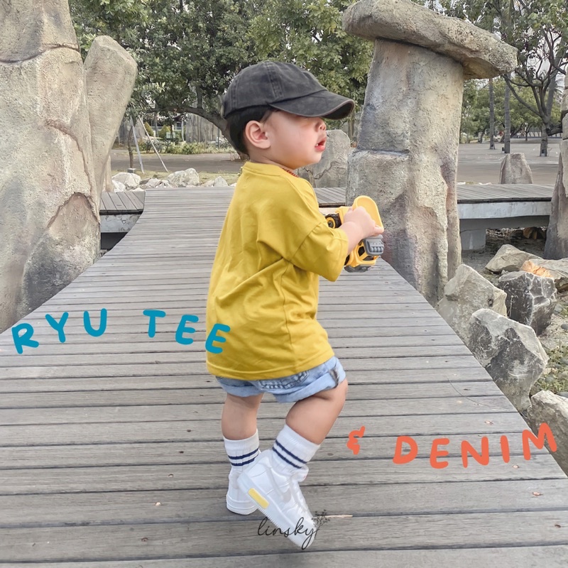 LINSKY BABY - Ryu Tee &amp; Ryu Denim Pants Anak Unisex Little Carra