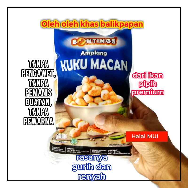 

Cemilan snack oleh-oleh bontings Amplang Kuku Macan 100 gram