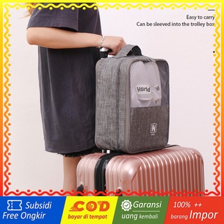 WRF55B Tas Sepatu Premium Lux Polyester Plain Polos Shoes Travel Bag Organizer Impor TKM