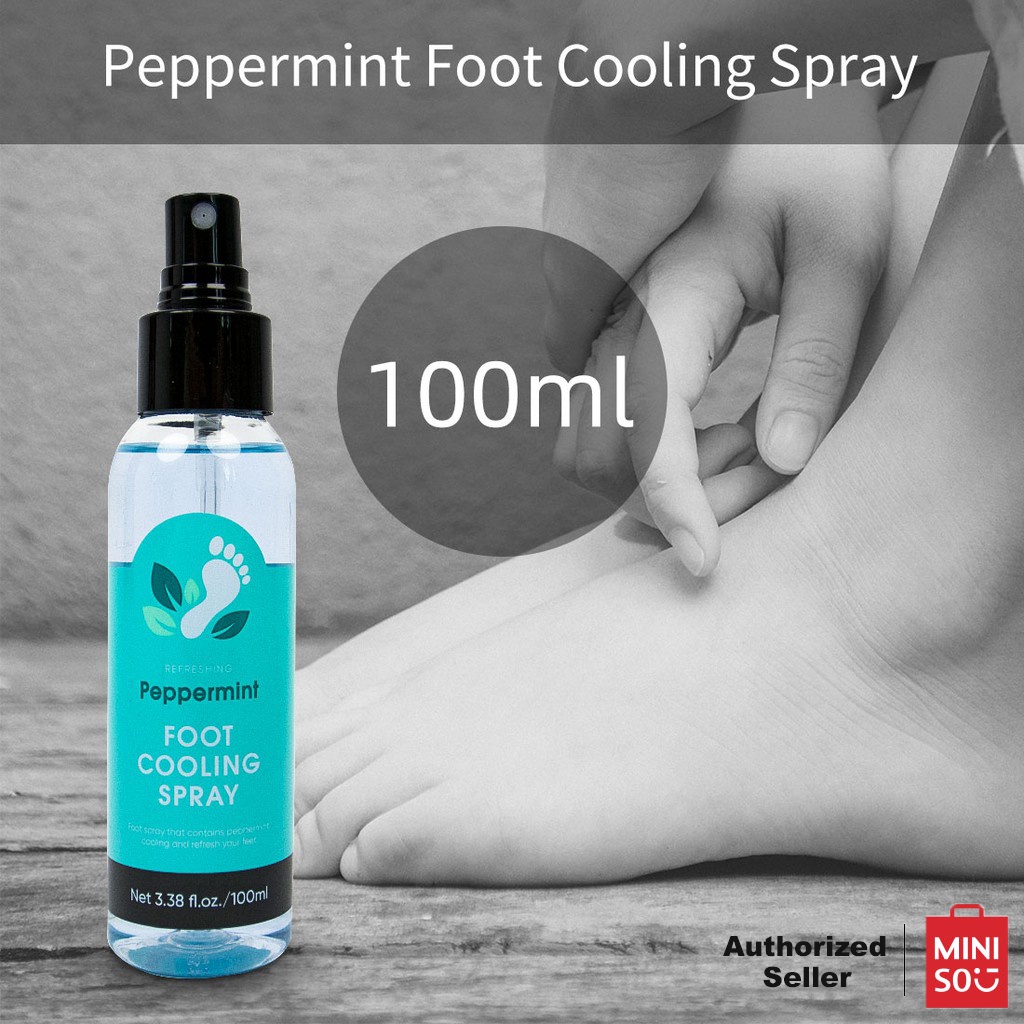 Parfum Kaki Foot Spray Cooling Peppermint Penghilang Bau Kaki Aroma Fresh Pewangi Semprotan Miniso