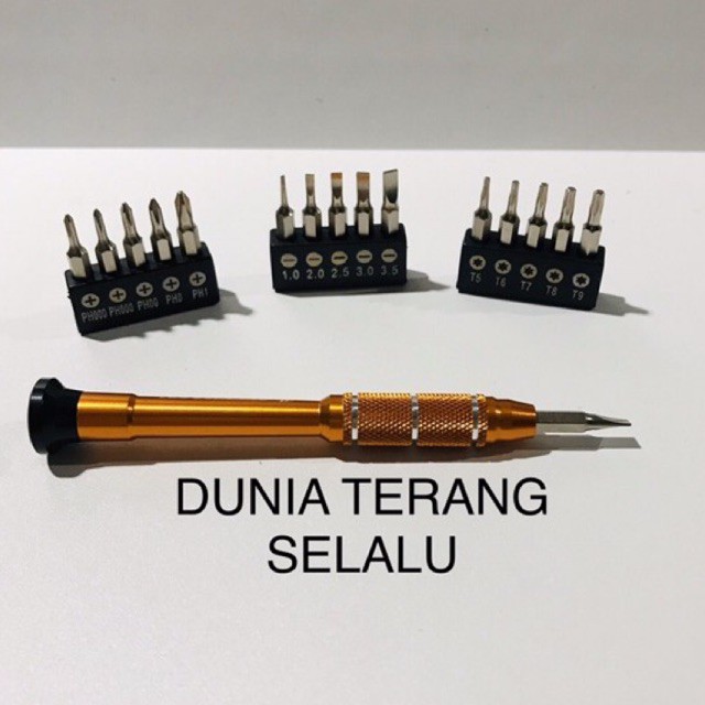 Obeng Arloji Blackfoot Set 17pcs Magnetic Aluminium Precision Screwdriver Obeng HP atau Obeng jam