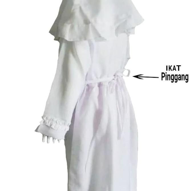 gamis putih anak baju gamis warna putih anak perempuan usia 6-12 tahun