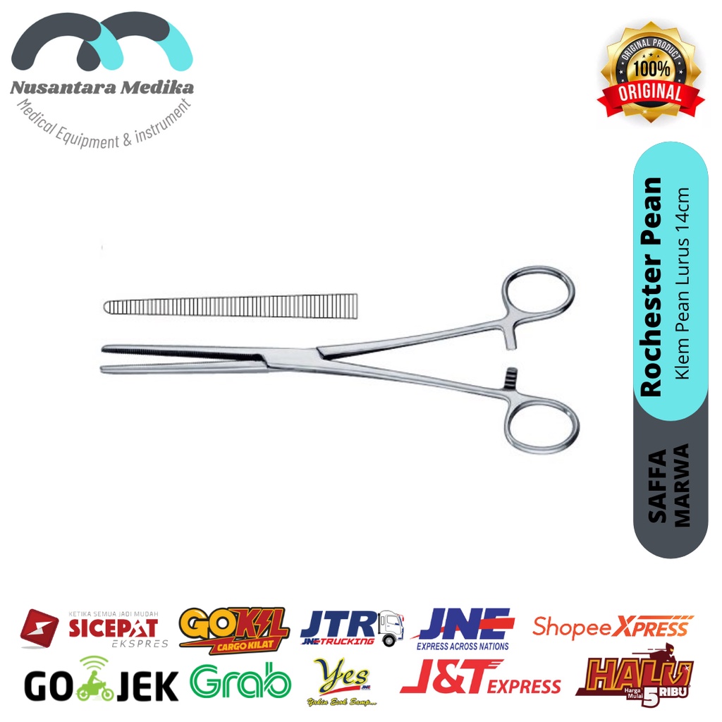 Kleam Pean 14 cm Marwa  Pean Haemostatic forceps Straight 14cm