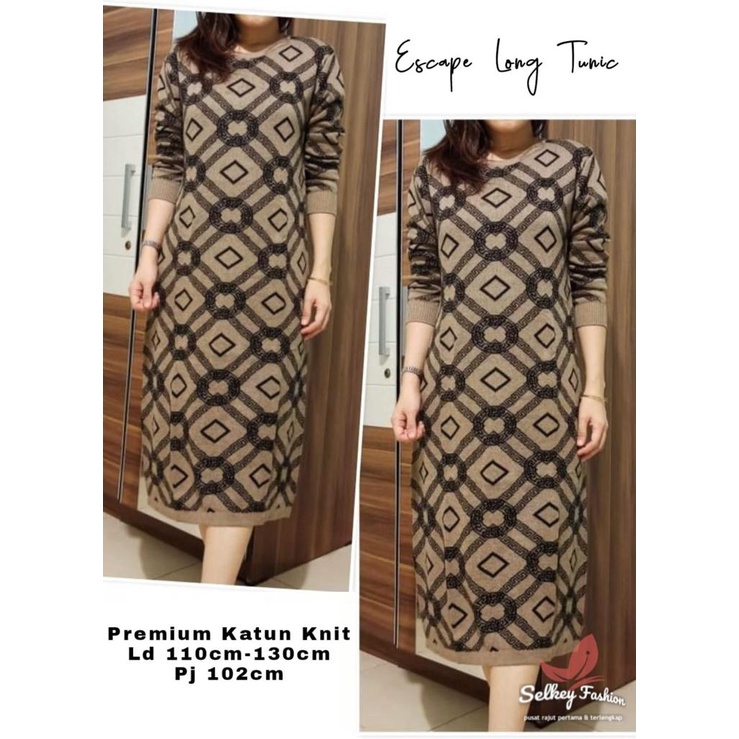Tunik rajut panjang remaja import halus tebal. Escape Long Tunic By Selkey