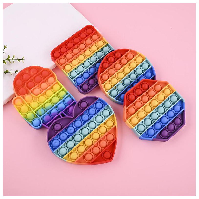 Edufuntoys - PUSH BUBBLE fidged/ pop it rainbow gobang/ pop it pelangi/ pop it among us/ bubble toys/ popit-1