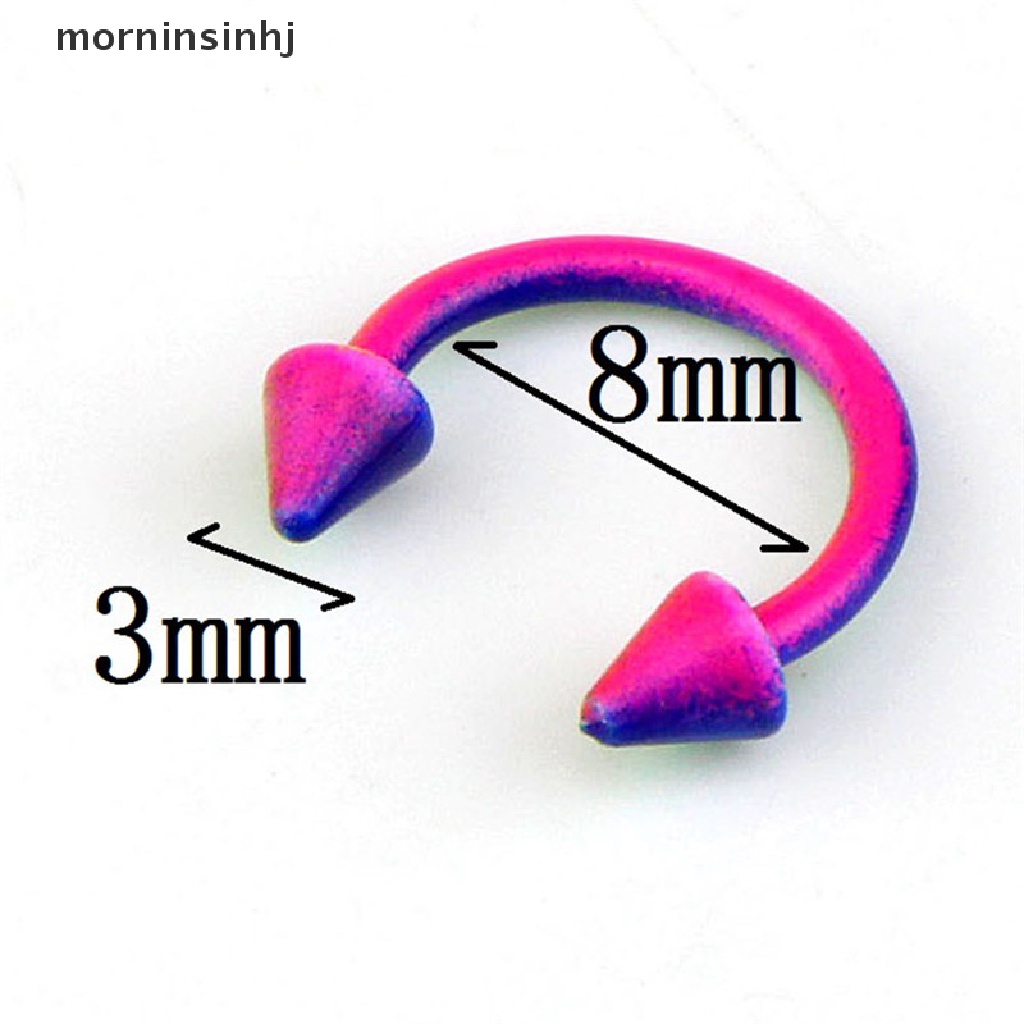 Mornin 10pcs Cincin Tindik Tubuhhidungbibir Bahan Stainless Steel Desain Tapal Kuda Untuk Priawanita