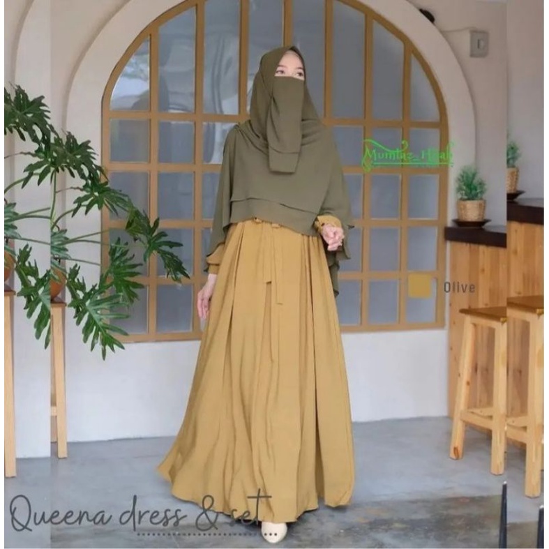 GAMIS SET HIJAB QUEENA BY MUMTAZ HIJAB