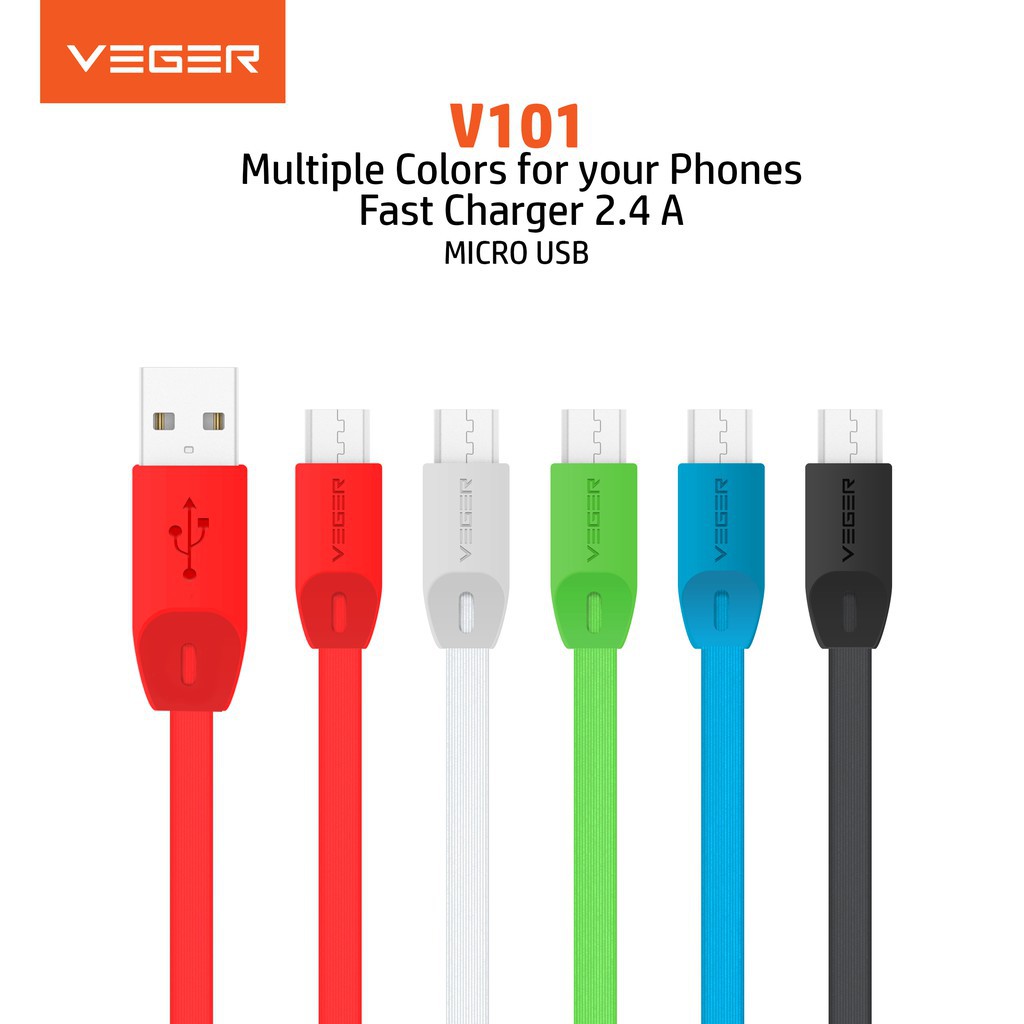 Kabel Data Veger V103 Micro USB Fast Charging 2.4A Original Veger / Cable Fast Charging Veger