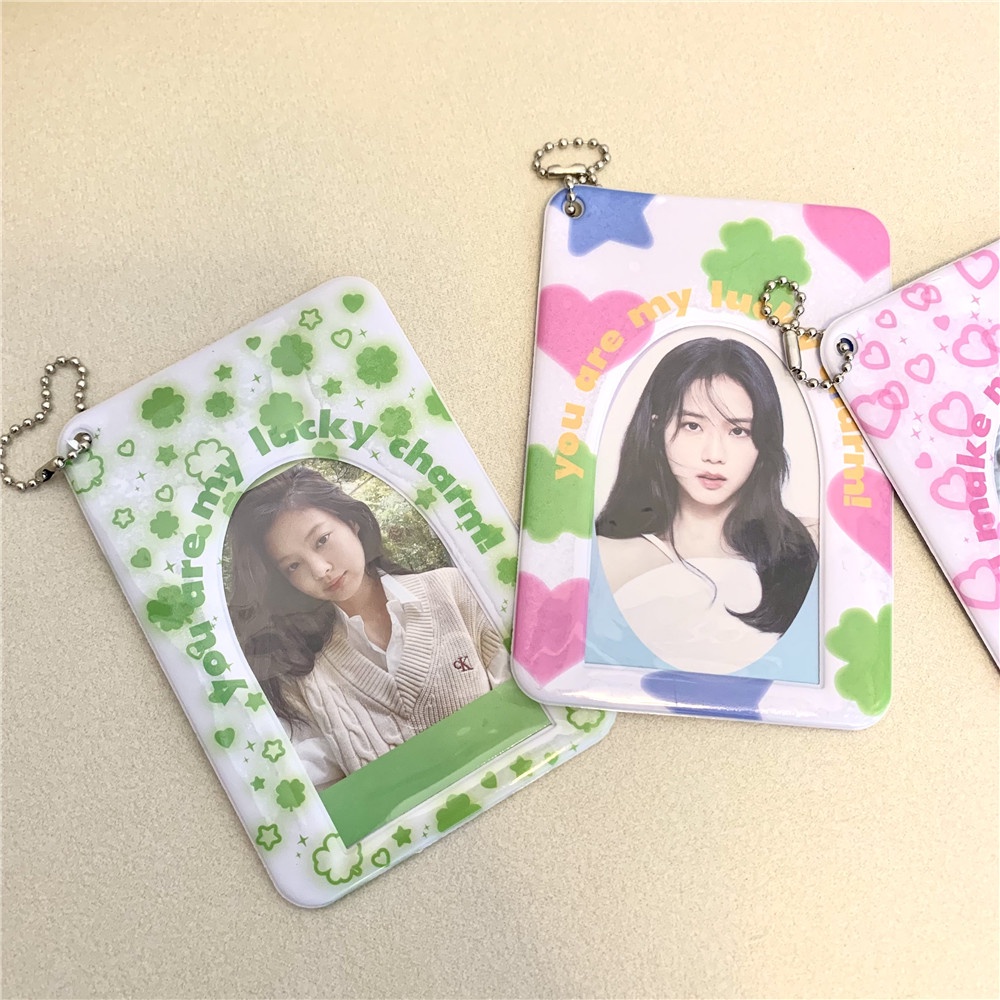 Holder Penyimpanan Kartu Polaroid Ukuran 3 Inch Bentuk Hati Clover Star Love Bean