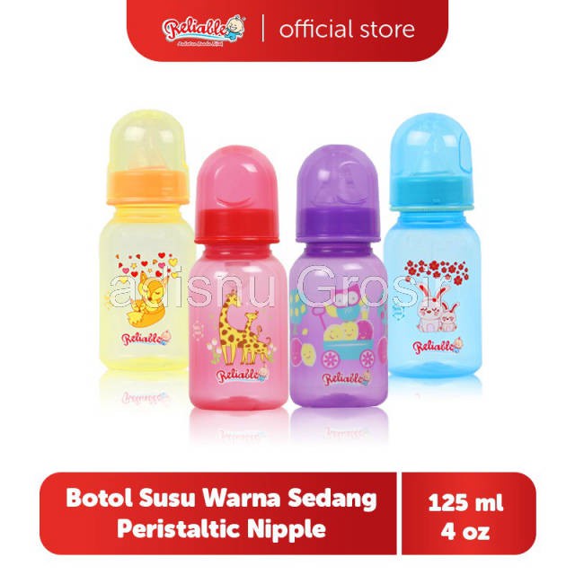 Reliable Botol Susu Warna Dot Peristaltic Nipple Sedang 125 ml RBS-8860