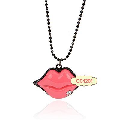 LRC Kalung Wanita  personality fashion sexy lip decorated C04201X