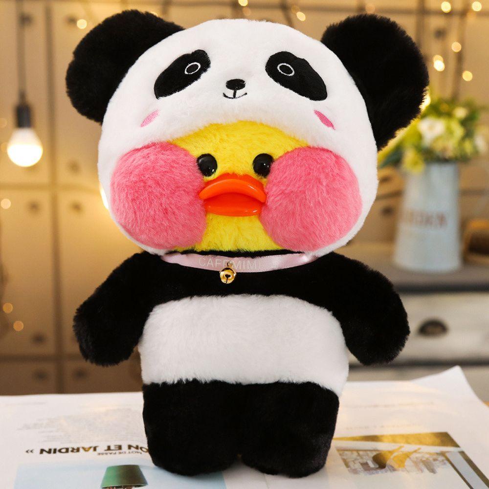 Needway  Lalafanfan Ducks Plush Toys Korea Anak Lembut Mainan Hadiah Natal Transform to Pig Cat Plush Animal Toys Panda Little Yellow Duck Doll Bebek Kuning Boneka Mainan