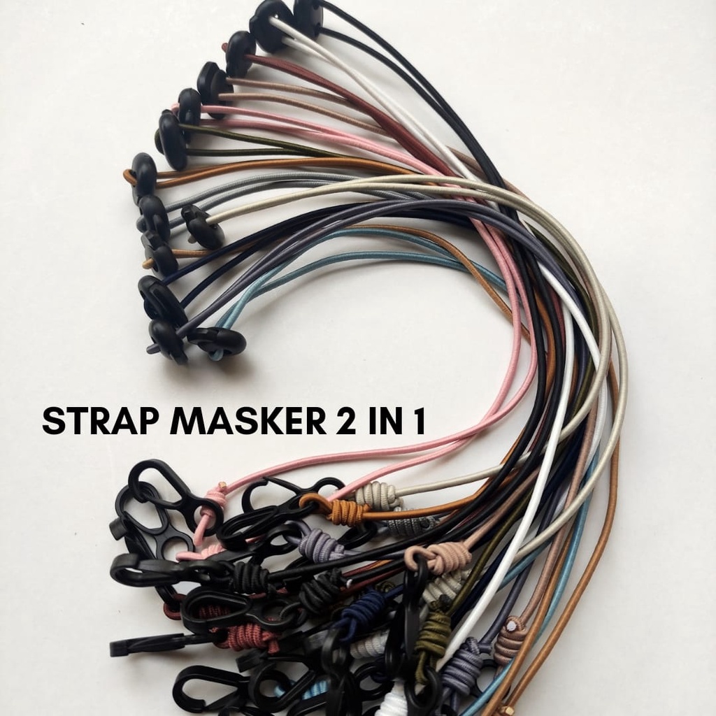 STRAP MASKER TALI KALUNG LANYARD ELASTIS 2in1 untuk Pria Wanita Hijab