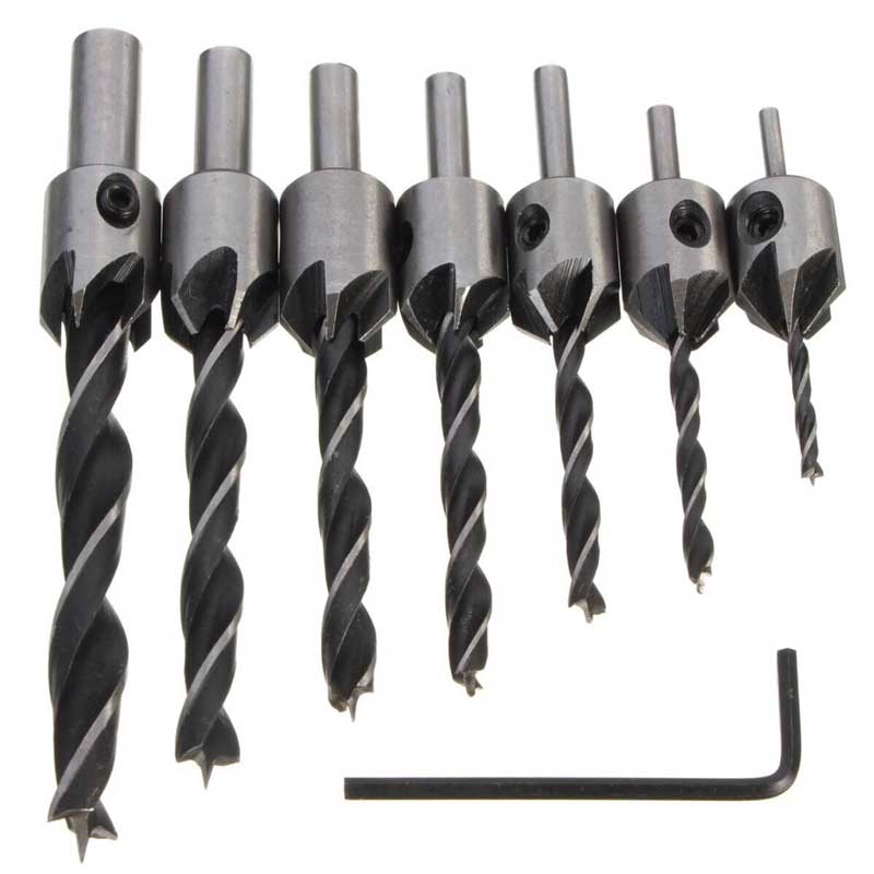 Mata Bor Drill Bit Countersink HSS 3-10mm 7 PCS QSTK13