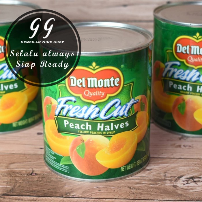 

Del Monte PEACH HALVES in Syrup 825 g 29 OZ Buah Kaleng Persik Africa