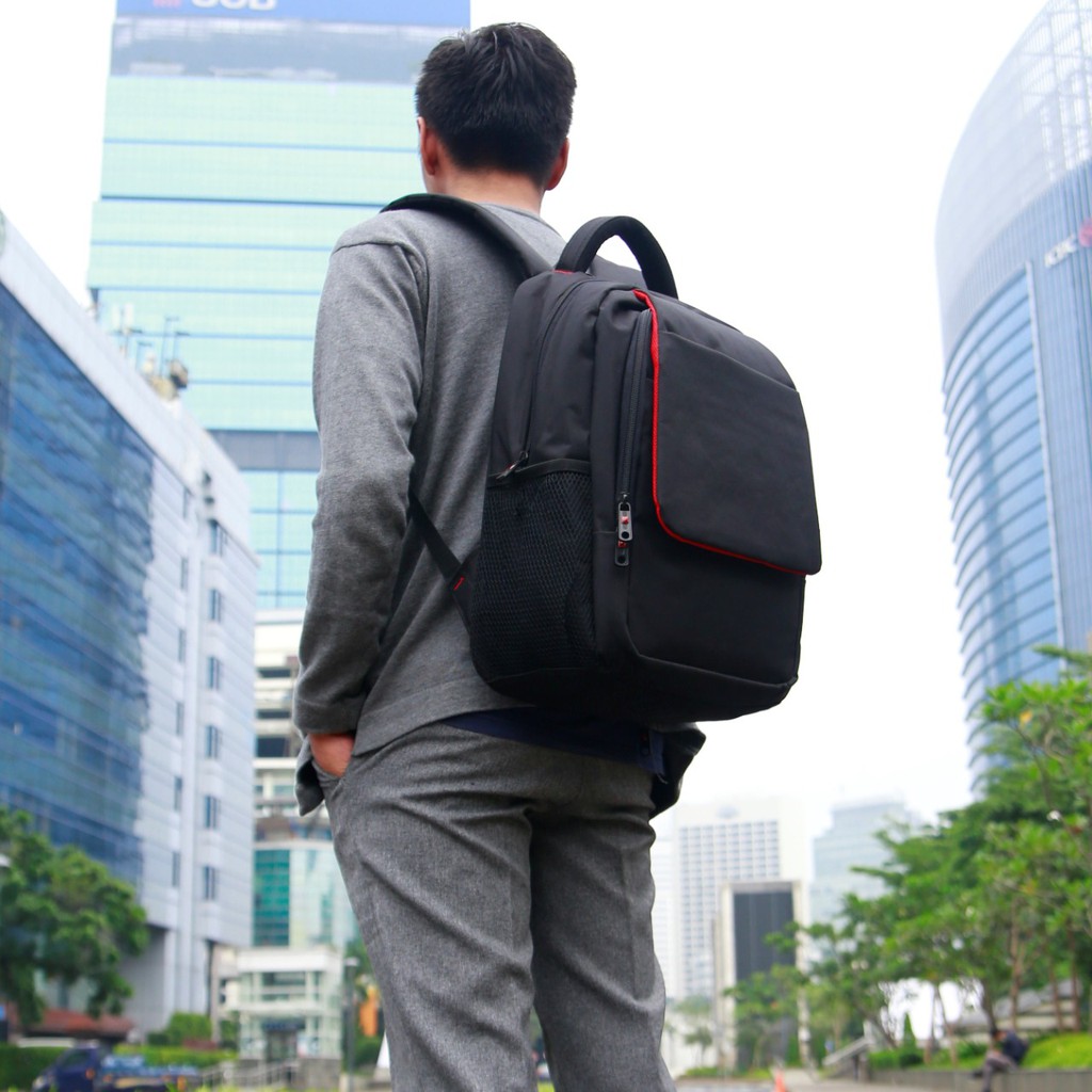 Tas Ransel Laptop - Backpack Laptop 14 Inch Casual Elegan Travel Kekinian Pria Wanita Cewek Cowok