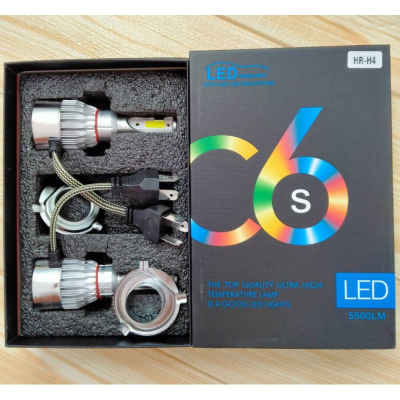 Lampu Utama Led H4 Cahaya putih C6 Black Edition ORIGINALL HEADLAMP