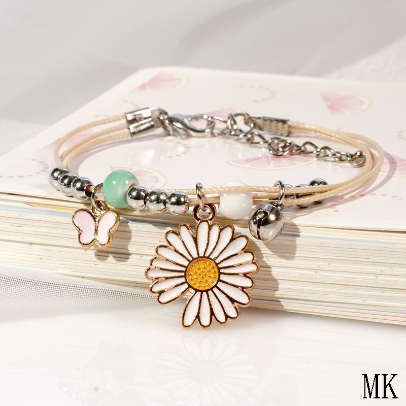 Gelang couple Daisy etnik bead Tali Gelang Wanita persahabatan Korea Braided Bracelet/Friendship Adjustable Fashion Aksesoris - MK-6