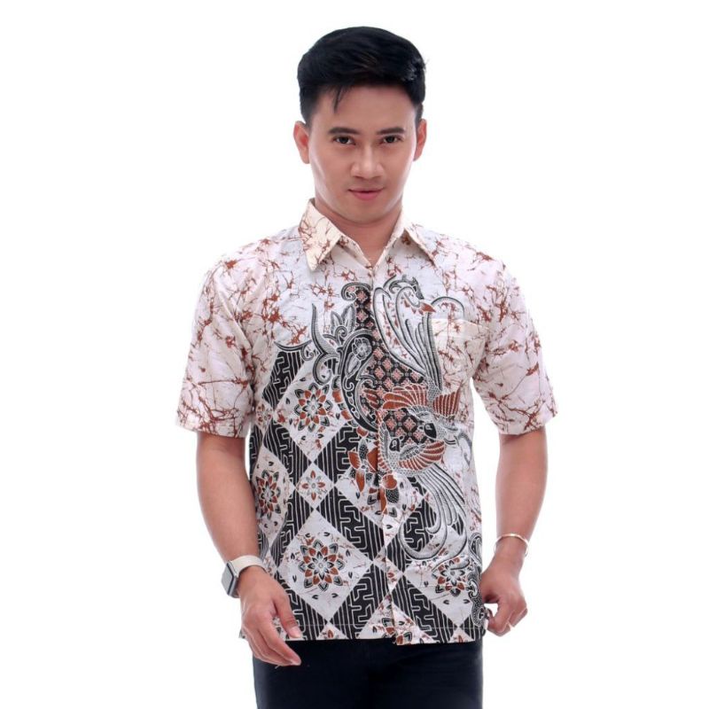 Baju Batik Pria Lengan Pendek Motif Anak Muda