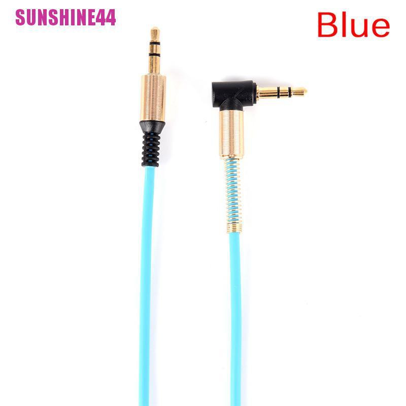 (SUN44) Kabel Audio Stereo Jack 3.5mm Male Ke Male Sudut Kanan 90 Derajat Aux