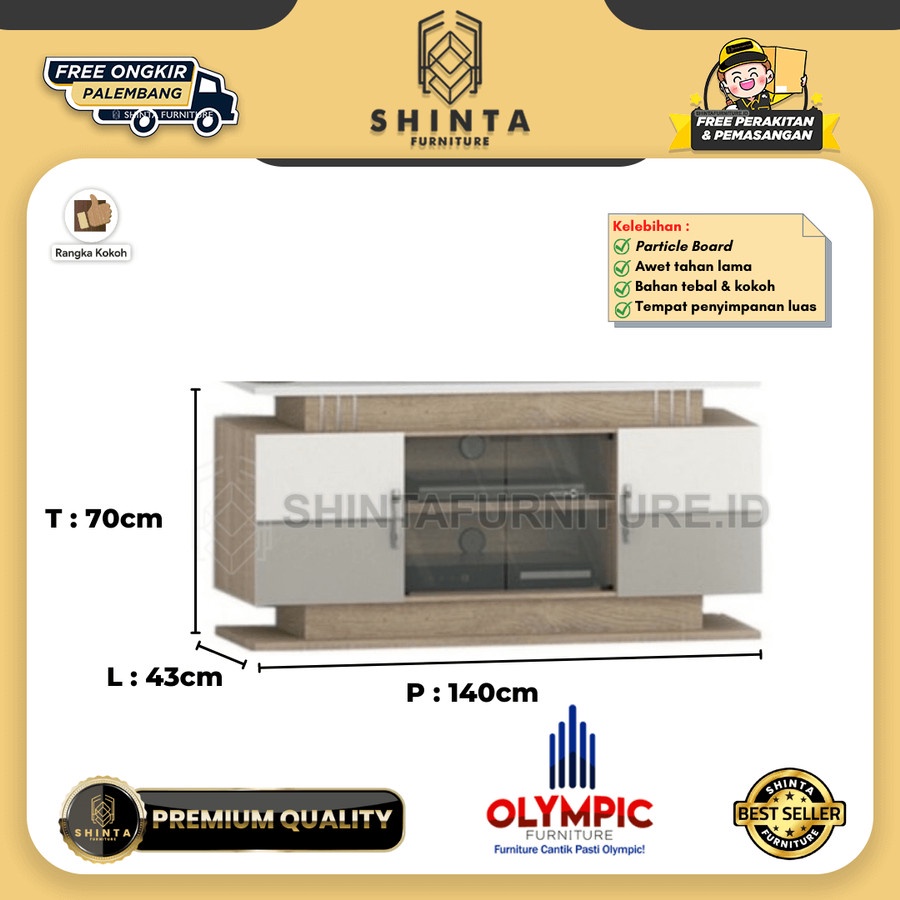 Rak TV/ Meja TV/ Buffet Partikel/ TV Minimalis Olympic AVR Navaro