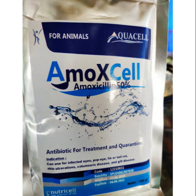 Original Amoxcell 100gram Obat Berbagai Penyakit Ikan Koi dan Ikan lain