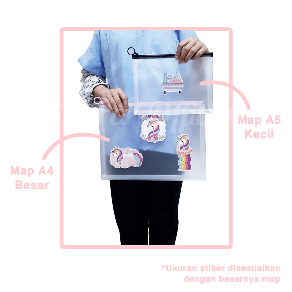 TEMPAT MASKER POUCH MASKER TEMPAT DOKUMEN TRANSPARAN SIZE A4 &amp; A5 STICKERS SHIFRA
