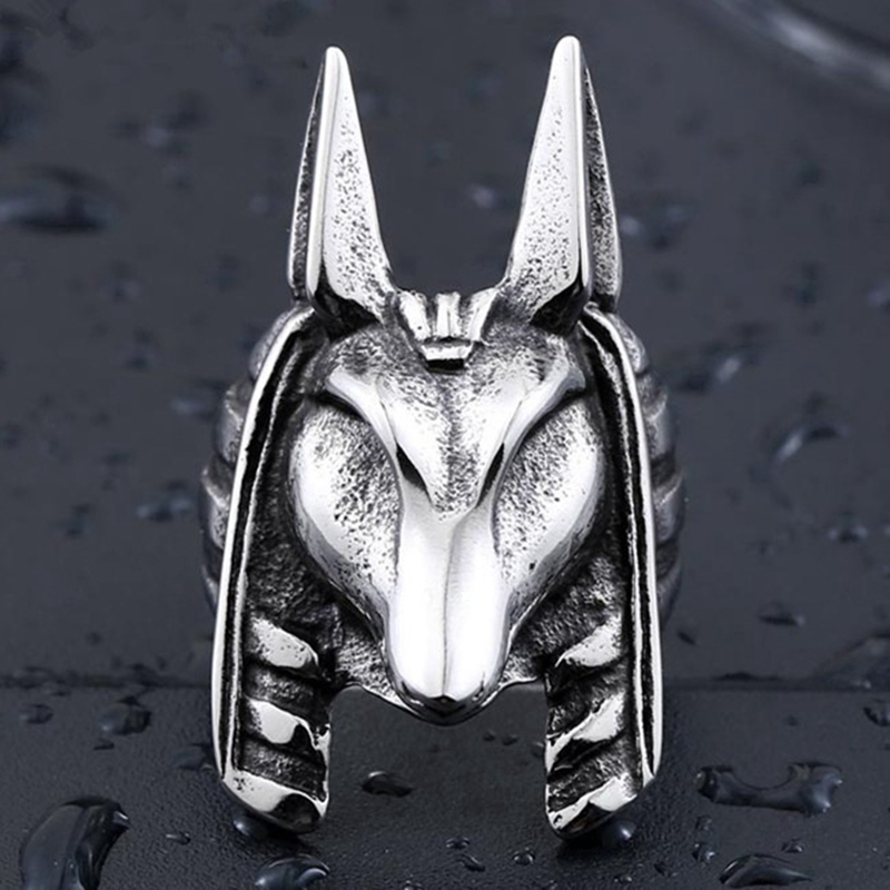 Ancient Egyptian Mythology Retro Dog Head Ring Jewelry