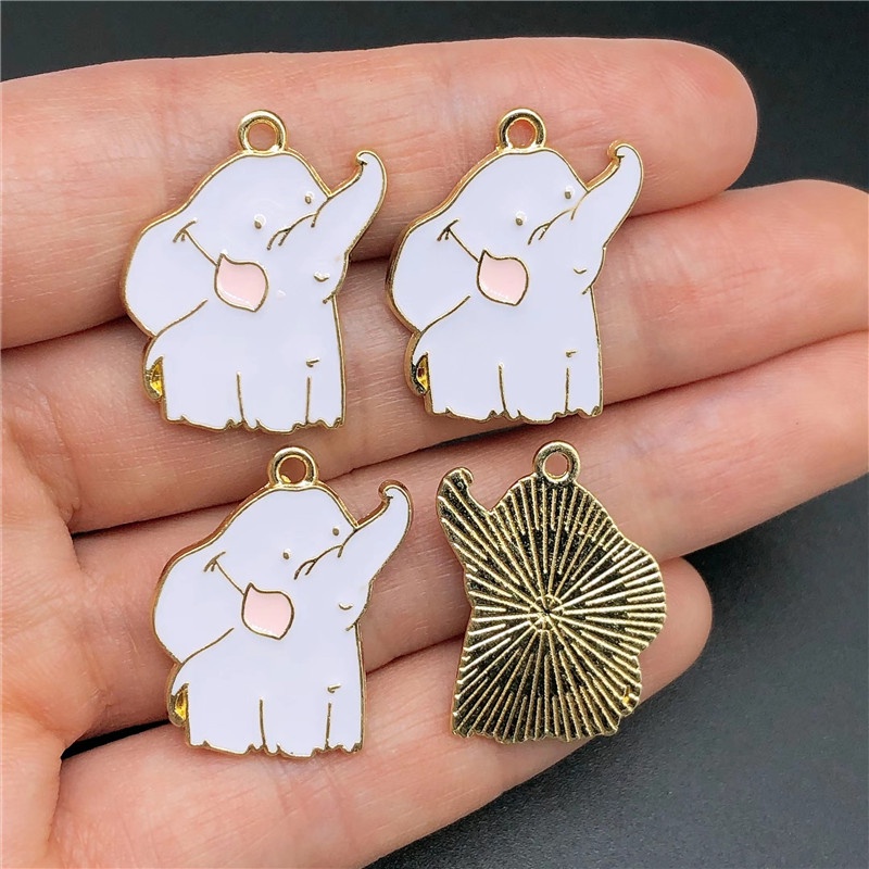 4pcs Liontin Bentuk Hewan Rubah Penguin Gajah Bahan Alloy Untuk Membuat Perhiasan Anting