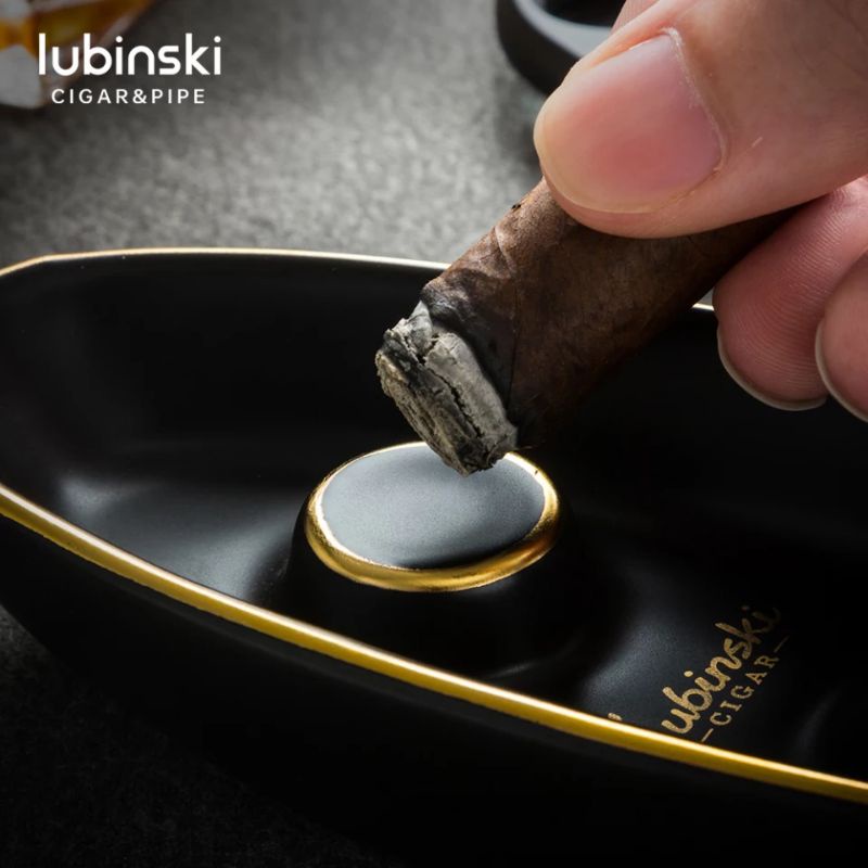 Lubinski Ashtray /Asbak bentuk perahu keramik antik mewah portable (YJA-20009)