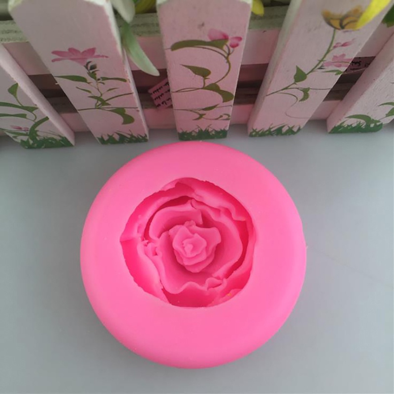 Cetakan Adonan Kue Desain Bunga Rose Blooming 3d Bahan Silikon Untuk Dekorasi