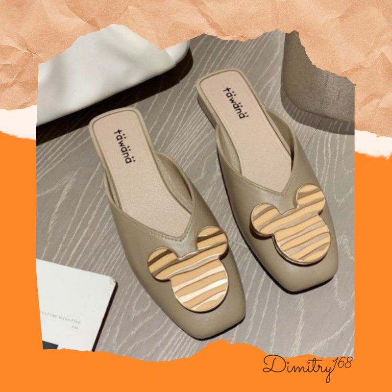 DIMITRY Sepatu Slop Tawana Mickey Bahan PVC Uk.36-40