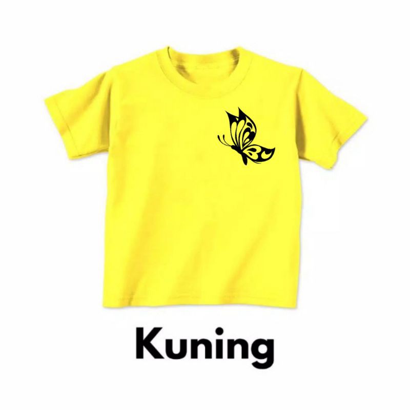 kaos anak butterfly kuning